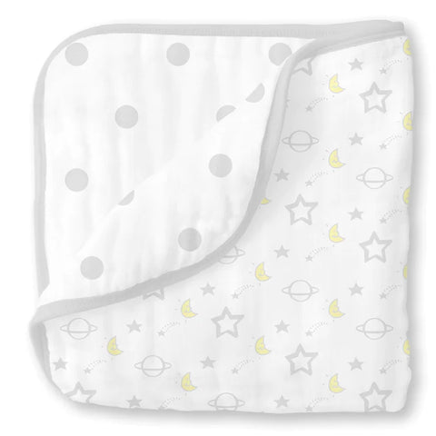 Muslin Luxe Blanket - Starshine Stripes Shimmer Sterling (BGB-0025)