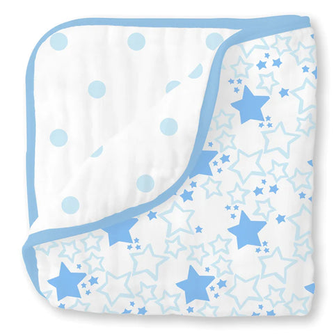 Terry Velour Hooded Towel - Brown Mod Circles, Pastel Blue (BGB-0060)