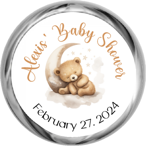 Baby Boy Owl Stickers - KISSES Candy Baby Shower