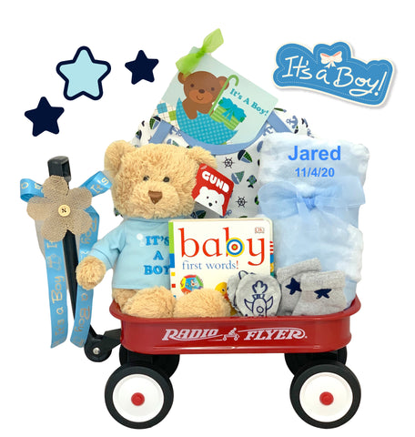 Little Dreamer Baby Boy Wagon Gift - SKU: BBC330