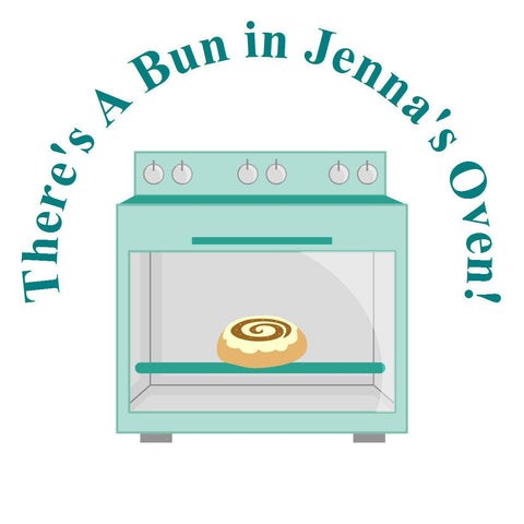 Bun In The Oven - Personalized Baby Girl Party Sticker Labels
