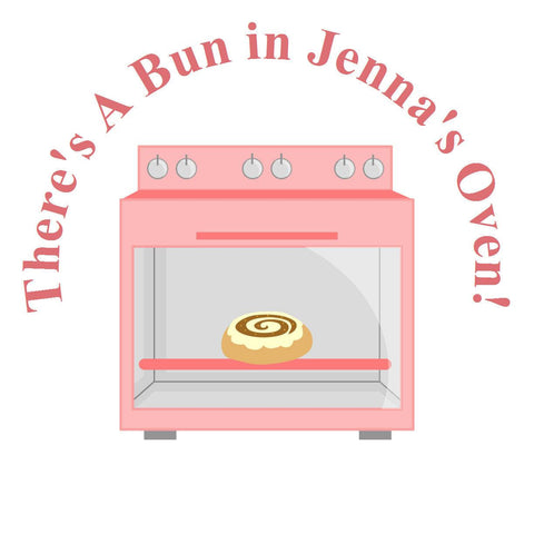 Bun In The Oven - Baby Boy Shower Sticker Favor