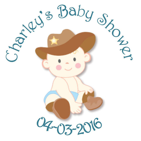 Baby Boy Pacifier - Personalized Baby Shower Sticker Favor