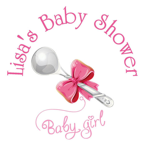Silver Spoon - Baby Boy Shower Sticker Labels