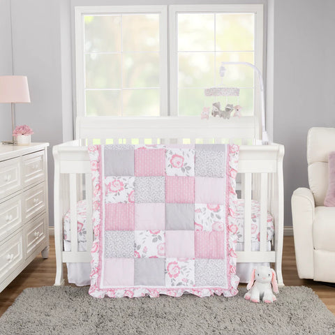Unicorn Floral 4 Piece Crib Bedding Set - SKU: TLP55565