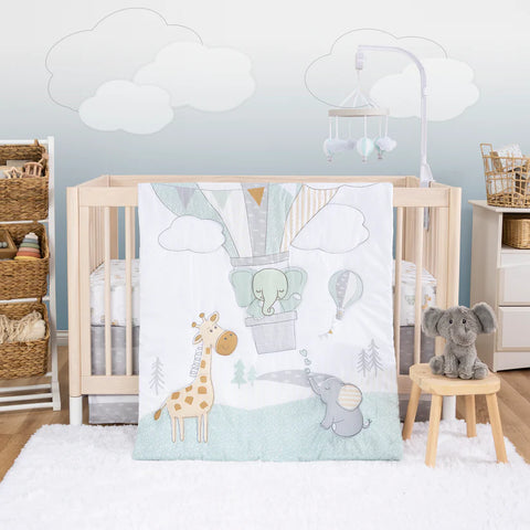 Elephant Garden 4 Piece Crib Bedding Set - SKU: TLP55606