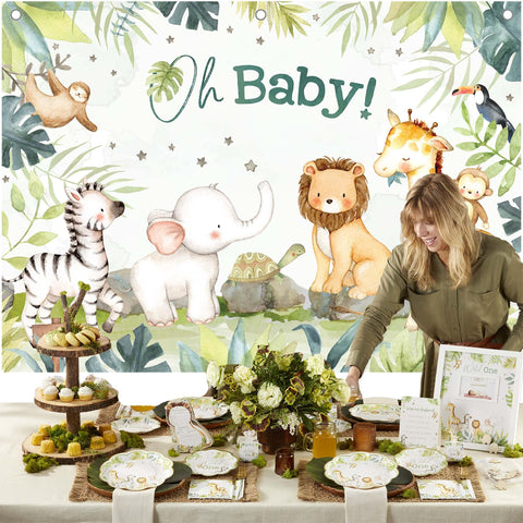 Elephant Baby Shower 9 in Premium Plates - Yellow (Set of 16) SKU:  BSF28566NA