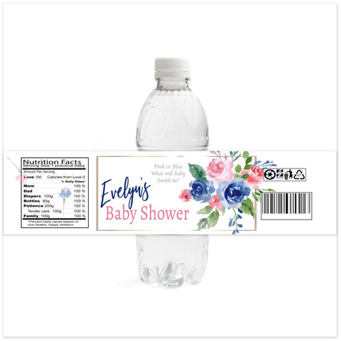 Boho Rainbows Baby Shower Water Bottle Labels