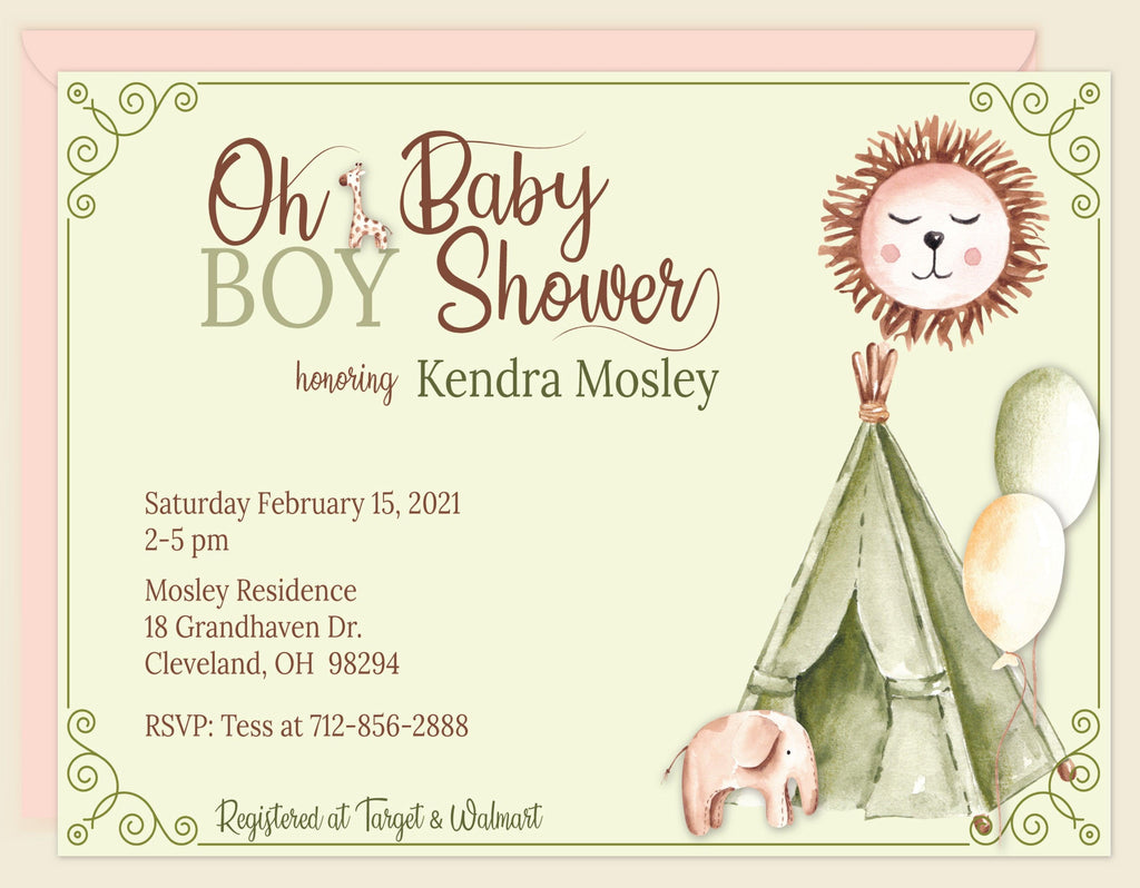 Boho Boy Baby Shower Invitation