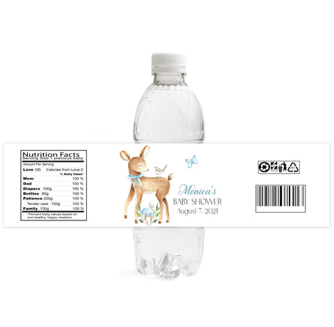 Elephant Cloud Girl Water Bottle Labels