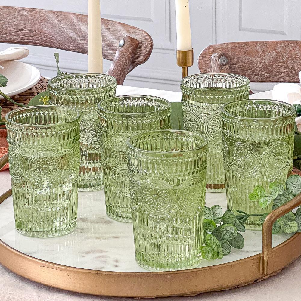 Sage Green Vintage Textured Glass - Stork Baby Gifts