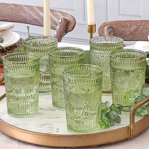 13 OZ. VINTAGE TEXTURED CLEAR GLASS (SET OF 6)  SKU:  BSF27203CL
