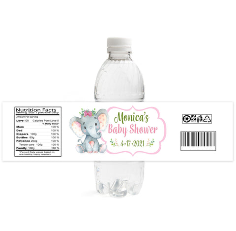 Whale Baby Shower Water Bottle Labels