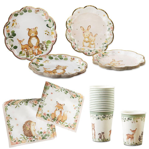 WOODLAND BABY 7 IN. PREMIUM PAPER PLATES (SET OF 16)  SKU:  BSF28525NA