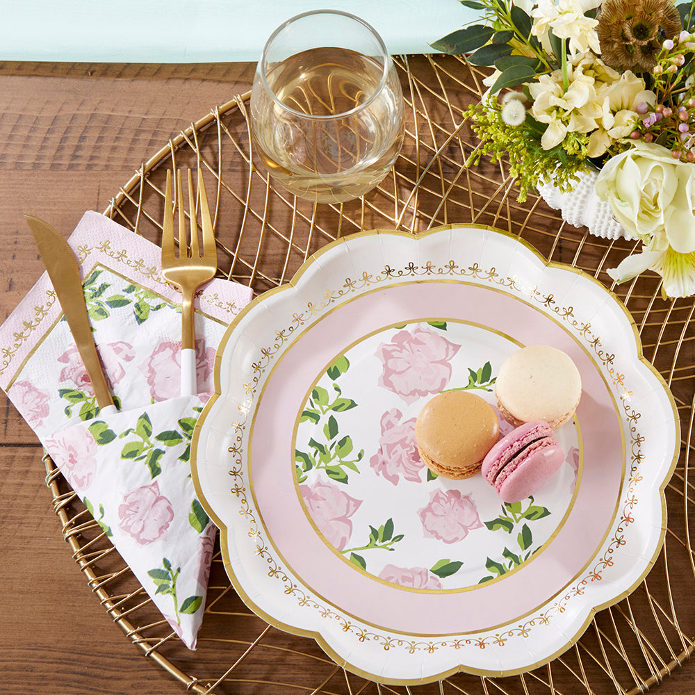 Tea Time Whimsy 9 in. Premium Plates (Pink) - SKU:  BS28590PK