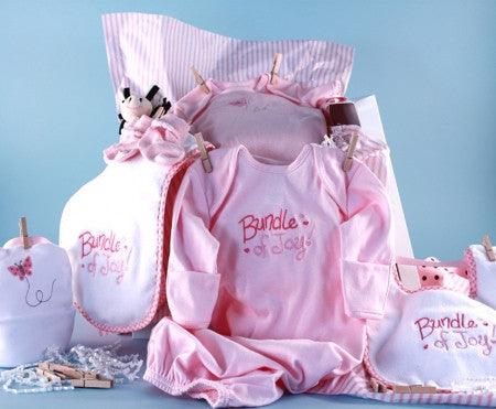 Baby Girl Shower Clothesline Gift Box  Stork Baby Gift Baskets –