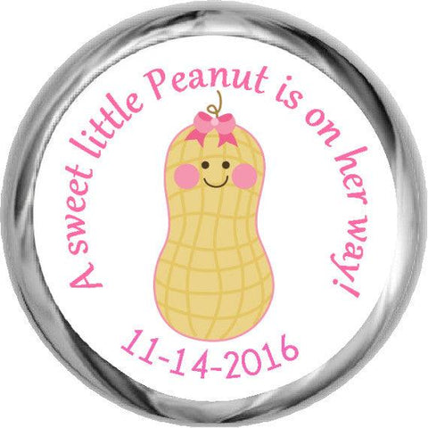 Pink Baby Rattle Sticker - Hershey Kiss Candy Favor