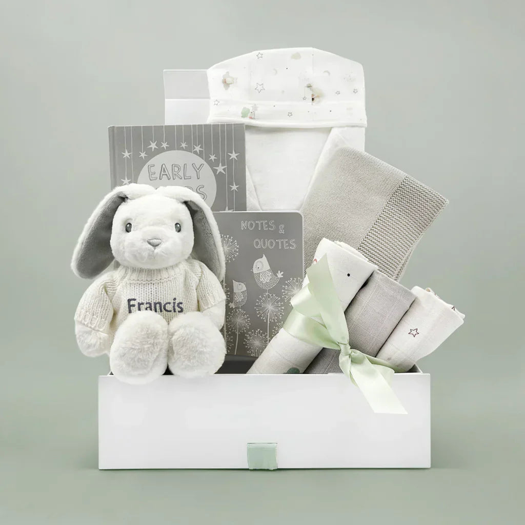 Precious Memories Neutral Gender Luxury Baby Gift Basket by Stork Baby Gift Baskets