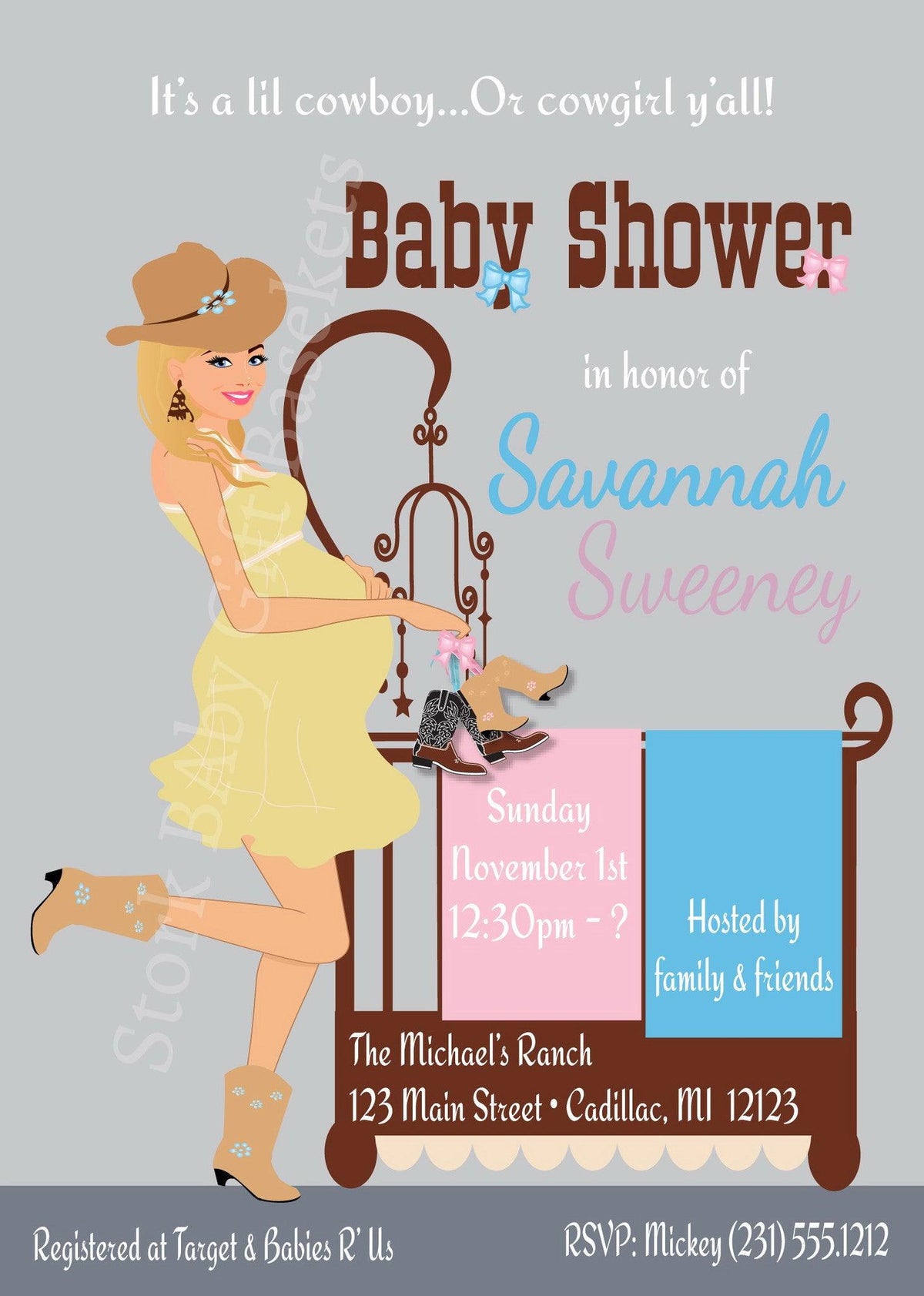 Baby Shower Invitations - StorkBabyGiftBaskets.com