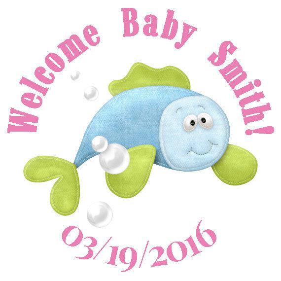 Personalized Baby Shower Sticker Labels - StorkBabyGiftBaskets.com