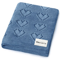 100% Cotton Luxury Knit Heart Swaddle Baby Blanket