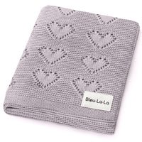 100% Cotton Luxury Knit Heart Swaddle Baby Blanket
