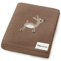 Luxury Cotton Deer Knit Swaddle Baby Blanket