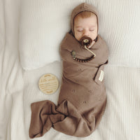 Organic Pointelle Swaddle Blanket + Hat Gift Set w/ Gift Box