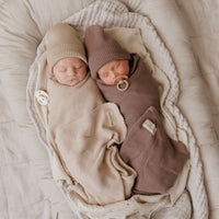 Luxe Collection 100% Organic Cotton Luxury Knit Baby Blanket + Hat Set w/ Gift Box