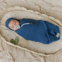Luxe Collection 100% Organic Cotton Luxury Knit Baby Blanket + Hat Set w/ Gift Box
