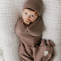 Luxe Collection 100% Organic Cotton Luxury Knit Baby Blanket + Hat Set w/ Gift Box