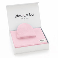 Luxe Collection 100% Organic Cotton Luxury Knit Baby Blanket + Hat Set w/ Gift Box