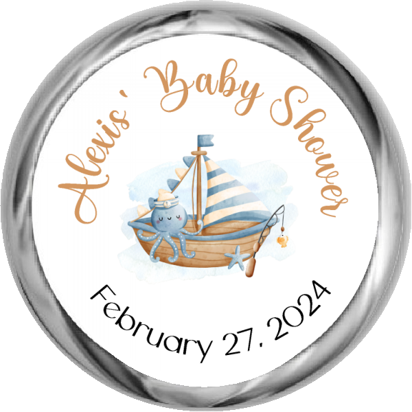 Ahoy It's A Boy Stickers - KISSES Candy Baby Shower