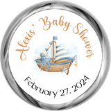 Ahoy It's A Boy Stickers - KISSES Candy Baby Shower