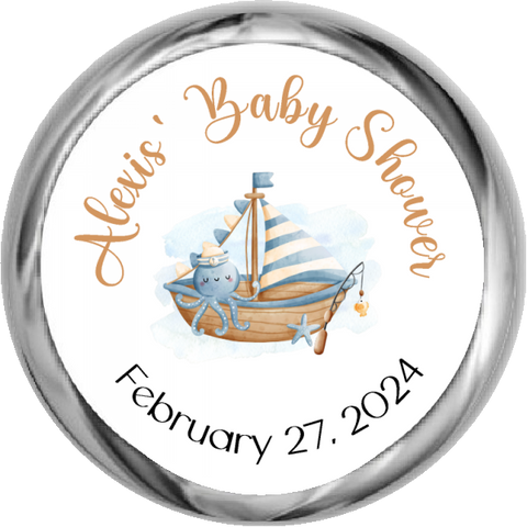 Bun In The Oven Stickers - Baby Boy Shower Kisses
