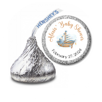 Ahoy It's A Boy Stickers - KISSES Candy Baby Shower