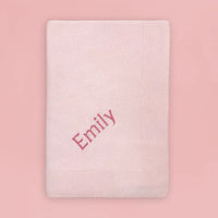 Personalized Knitted Baby Blanket | Pink