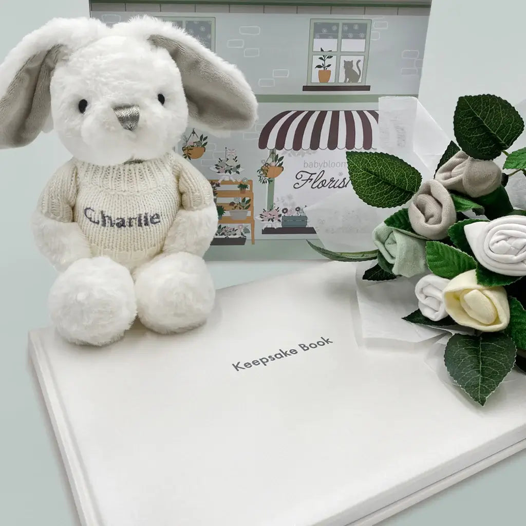 Personalized Bunny & Baby Blessings Keepsake Set