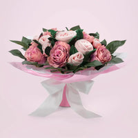 Knitted Blanket & Bouquet Baby Girl Gift Set