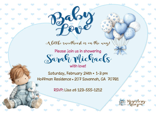 Baby Love | Baby Boy Shower Invitation