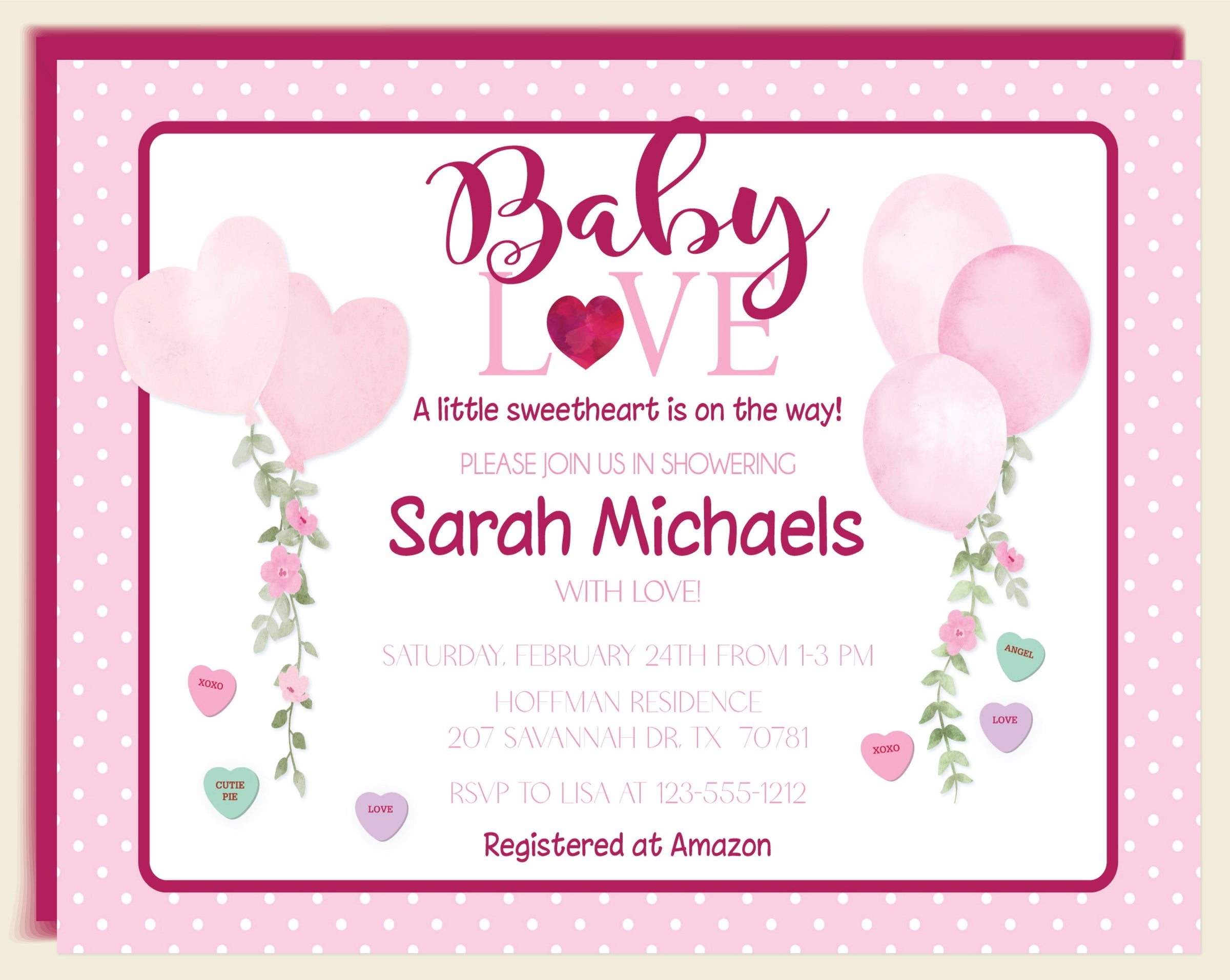 Baby Love Baby Shower Invitation