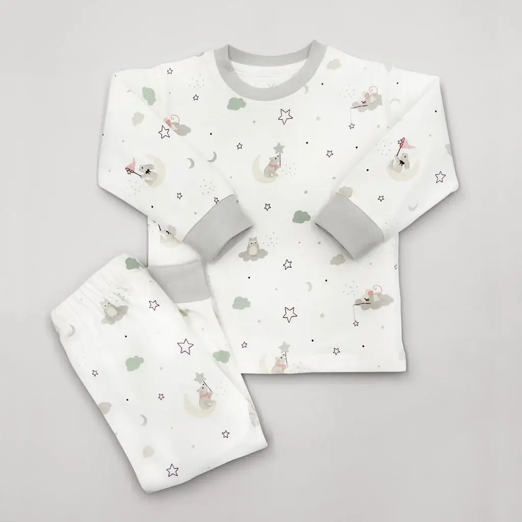 Baby Pajamas - Whimsical Animals & Stars - 6-12 Months