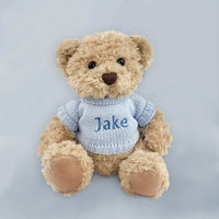 Personalized Bear & Blue Blanket Gift Set