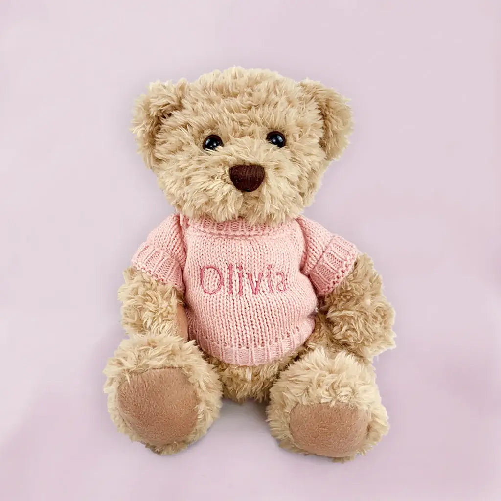 Personalized Bear & Pink Blanket Gift Set
