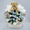 Bear & Bouquet Baby Boy Basket