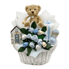 Bear & Bouquet Baby Boy Basket