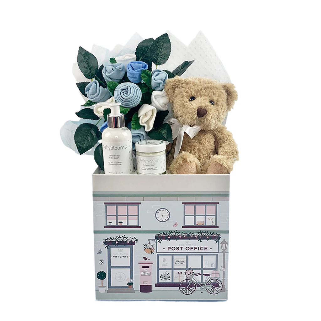 Bear & Bouquet Welcome Baby Boy Boxed Set