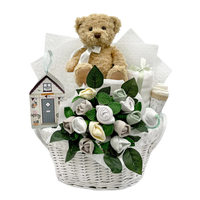 Bear & Bouquet Baby Basket