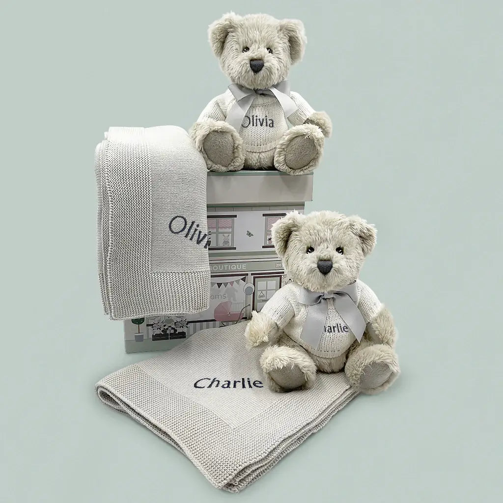 Bear & Blanket Twins Gift Set
