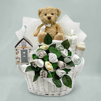 Bear & Bouquet Baby Basket